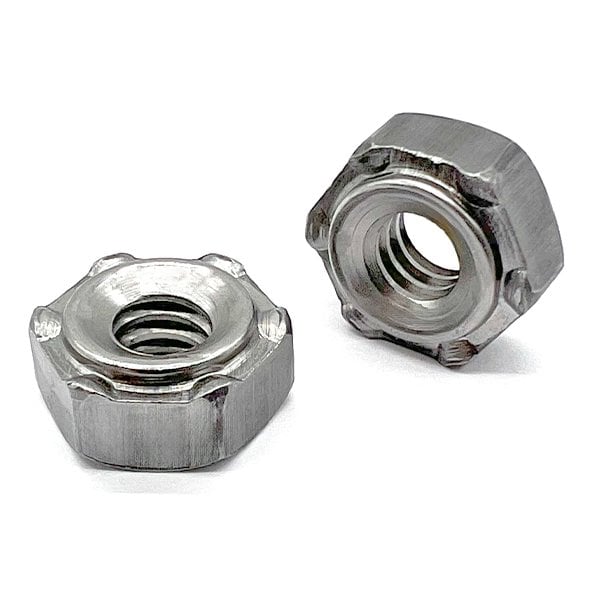 Boltsandnuts.Com 2000 Pieces 3/8in-16 6 Prong Short Pilot Hex Weld Nuts, 2000PK 37CHWHPL/SHORT/6-2000 - main